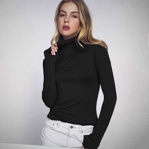 ACTIVE BASIC Long Sleeve Turtleneck Tee - Picture 1 of 11
